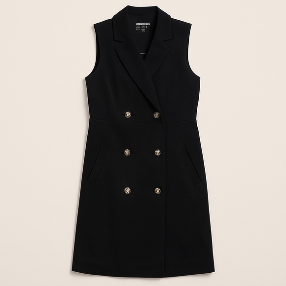 Banana Republic Dresses & Skirts - Banana Republic Black Sleeveless Trench Dress Size4